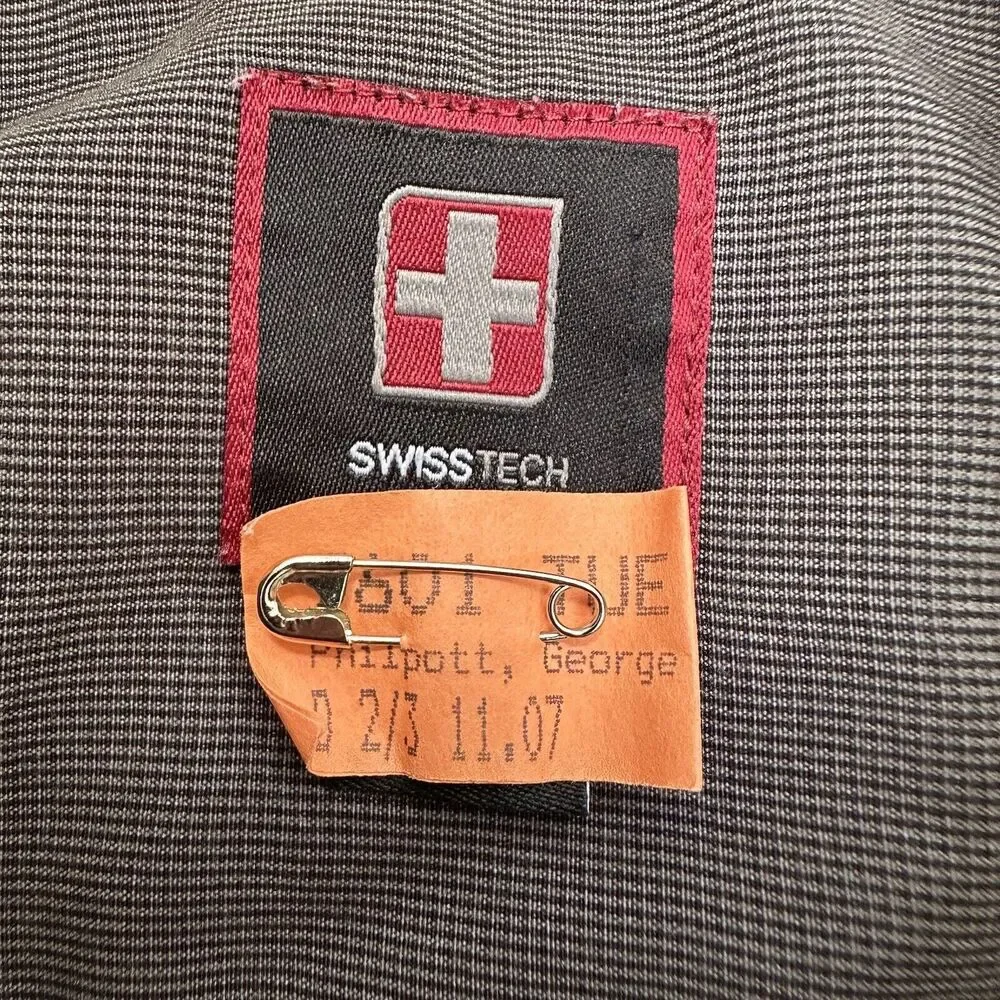 Swiss Tech Button Front Shirt Mens Sz XL Mambo Brown Plaid SM47Y118‎